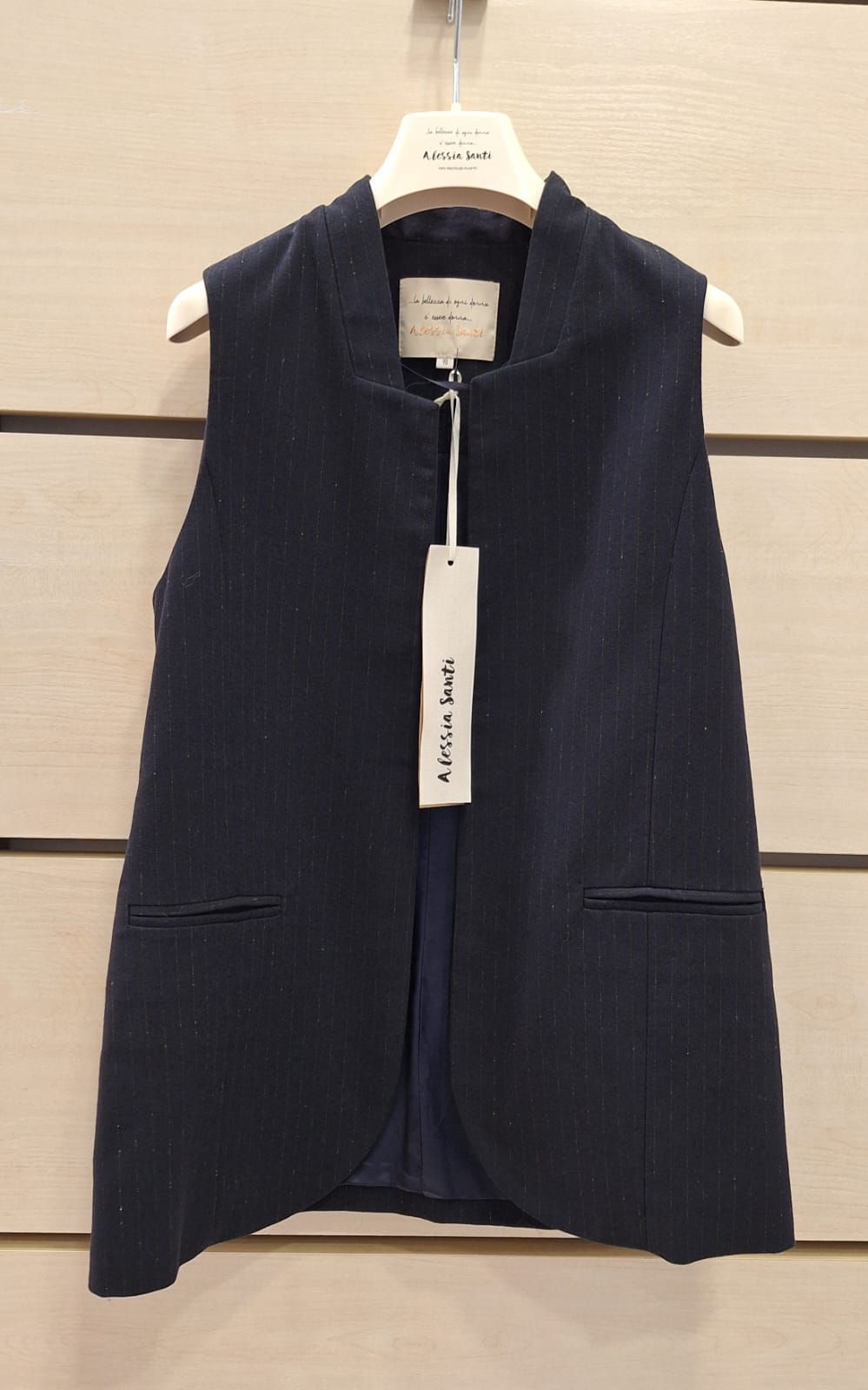 Gilet Elegante Blu Navy misto lana